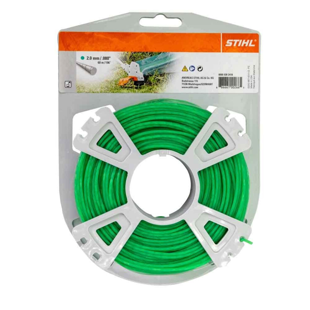Stihl 9302418 Strimmer Line Round And Quiet Roll 2.0 Mm 60 M Green 94399295