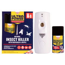Zero In Ultra Power Natural Insect Killer Dispenser Kit - 200 ml Aerosol Automatic Dispenser & One-Shot Aerosol Bomb, Kills Flies,