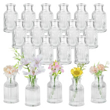 Glasseam Small Flower Vase for Centrepiece: 20pcs Glass Bud Vases Set for Wedding Party Table Centrepieces Home Living Room Decora