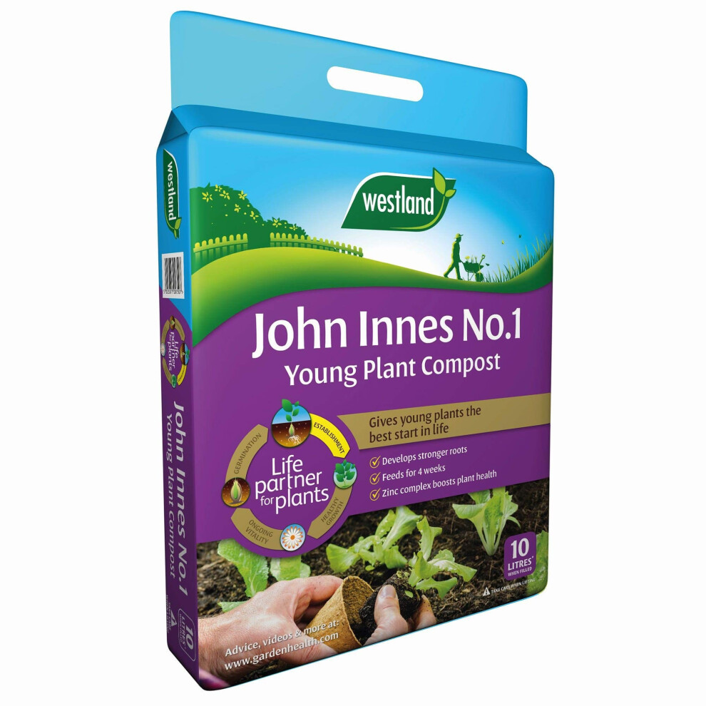 Westland John Innes No.1 Young Plant Compost 10 Litre (Enriched With Zinc Compound), Purple, 10300053
