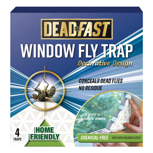 Deadfast 20300610 Indoor Fly Window Traps - 4 Packs, White