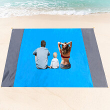 AUXHCYL Beach Blanket Beach Mat, 200x250cm Picnic Blanket Large, Sandless Beach Blanket Waterproof Sandproof,with 4 Stakes for 5-8