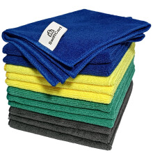SwiftCart Microfibre Cloth | Size 32x32cm | Pack of 12 | Lint Free, Thick, Super Absorbant Microfibre Cleaning Cloths for Home & K