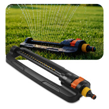 GARDENIX Precision Garden Oscillating Bar Sprinkler with Adjustable Range and Quick-Connect Hose System - 16 Jet Nozzles - Waterin