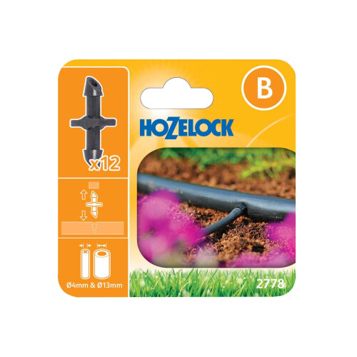 Hozelock Hozelock Straight Connectors 4mm (12 pack), Black