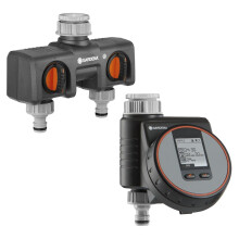 Gardena smart Water Control Set: Intelligent irrigation computer controlled with smart app, additional 2-way distributor, frost wa
