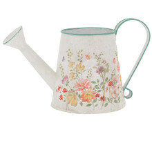 Shudehill Giftware Cottage Garden Tin Watering Can Floral Decorative Metal (Height: 16.5 x Width: 24.5 x Depth: 14 in cm)