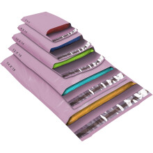 50 Mixed Size Pink Mailing Bags, Self Seal Strong Waterproof Poly Plastic Envelopes for Parcels, Packaging, Small, Medium, Large Mail