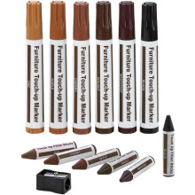 DAIXI Furniture Repair Kit Wood Markers - Set of 13 - Markers and Wax Sticks with Sharpener Kit, for Stains, Scratches, Wood Floor