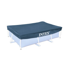 Intex Pool Cover, Rectangular 3x2m, 20cm Overhang, Vinyl, Drain Holes, Dark Green
