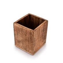 Samhita Mango Wood Burning Finished Kitchen Utensil Holder for Countertop, Utensil Holder Container for Kitchen Cooking Utensil. (