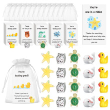 50 Set Mixed Animal Thank You Staff Gifts Employee Appreciation Gift Bulk for Coworkers Animal Pun Inspirational Note Cards Resin Ducks Stars Whales