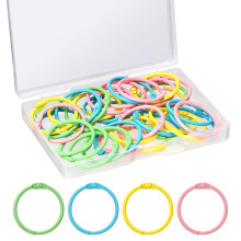 Arcjunys Binder Rings Multicolor Book Binder 30mm Loose Leaf Binder Ring Book Rings Paper Rings Metal Ring for Flash Cards Papers Keychains School
