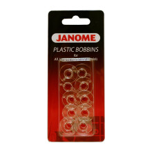 Janome 10 Plastic Bobbins (Part No. 200122717)