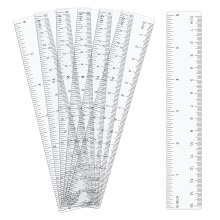 6 Pack Clear Ruler, 15cm/6in Clear Plastic Ruler, Thick Plastic Rulers Set, for Teaching in Student School Offices
