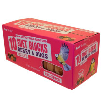 Suet To Go Berry and Bugs Suet Block Wild Bird Treat, 10 x 300 g