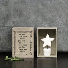 East of India MINI Matchbox - Friends are like stars you don't have to see them to know they are there | Porcelain Keepsake Gift |