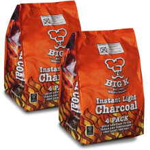 The Chemical Hut 8KG (X8, 1KG bags) of Instant Light The Bag BBQ Charcoal for Stoves BBQs Burner - Comes Anti-Bacterial Pen!