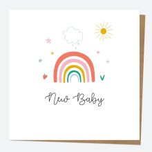 Dotty about Paper Chasing Rainbows - New Baby - Congratulations, Modern Design, New Mum, Family, Cute, Welcome to the World, Celebrations. Baby Girl