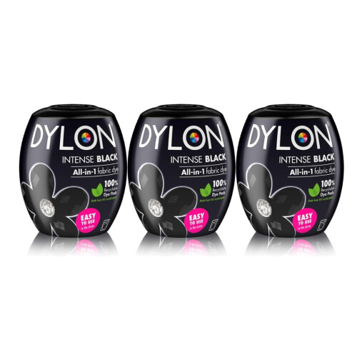 Dylon New Dylon 350g Intense Black Machine Dye Pod 3 Pack