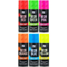 6 Cans Of Fluorescent Neon Spray Can Paint 200ML Graffiti (Banksey) N0 CFCs