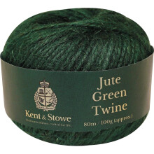 Kent & Stowe Jute Twine 80m/100g in Green, 3 Ply Garden String Suitable for Use Around the Home, Garden, Allotment, or in Floristry, All Year Round P