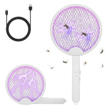 Kssvzz Electric Fly Swatter, Foldable Fly Zapper Racket USB-C Rechargeable, Handy Flies Killer Mosquito Bug Zapper for Indoor and