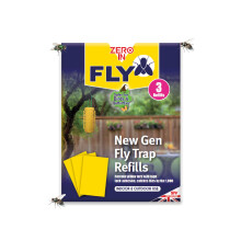 Zero In New Gen Fly Traps Refills - 3-Pack, Effective Fly Trap, Insect Attractant for Outdoor Use, Covers up to 10m Radius, Poiso