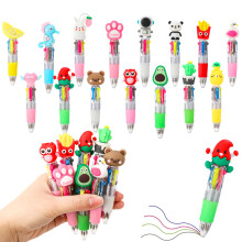 Candcamp Multicoloured Pen, 15 PCS Mini Multicolour Ballpoint Pen 4-in-1 Kids Novelty Pens Multipack for Party Bag Fillers Office School Supplies