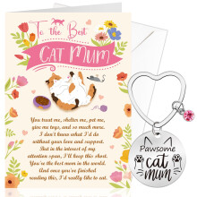 DPKOW Mothers Day Card from Cat, Happy Mother’s Day Card Cat Mum Gifts, Mothers Day Greeting Card with Envelope