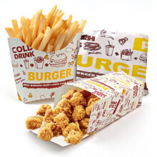 ZSSZD 90PCS Disposable Paper Food Box, French Fry Box Holder, Popcorn Boxes, Greaseproof Paper Sheets Set, Snack Holder Cups, Part