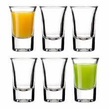 Premier Housewares Sleek Set of 6 Clear Shot Glasses 35ml | Reusable Clear Shot