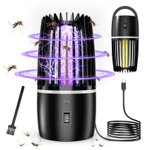 Electric Fly Catcher, Portable Bug Zapper, 4000mAh Rechargeable Mosquito Killer, 2 in 1 Killer with UV Lamp And Lighting Lamp,360