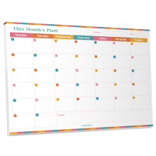 Scandinote A4 Monthly Planner Pad – 52 Sheets, Undated Reusable Monthly Layouts (4+ Years), Desk Organiser, To Do List & Goal Planner