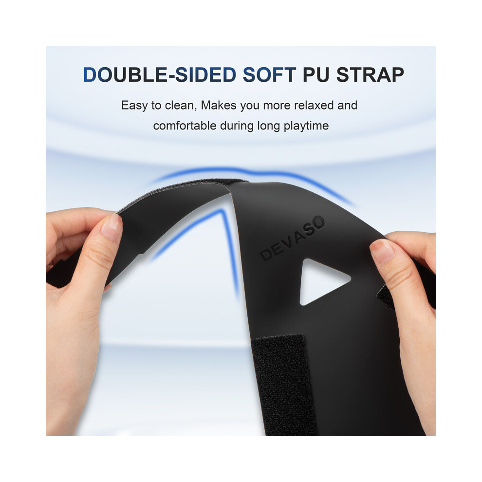 Double-sided PU Adjustable Headband Weight Reduction for PS VR2 VR Headset Parts