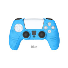 (Blue) Anti-Scratch Silicone Cover Skin Non-Slip for PS5 Playstation 5 Controller