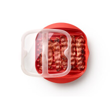 Lékué Microwave Bacon Cooker with Lid, Red