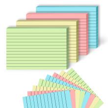 A6 Flash Cards 160Pcs Revision Cards Assorted Colours (148x105mm) Record Prompt Flashcards Index Card Coloured Ruled Notecards for Office Working