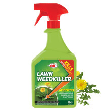 Thompson & Morgan Doff Lawn Weedkiller Spray Bottle Specially Formulated Ready to Use, 1 x Doff Lawn Weedkiller 1L by Thompson and