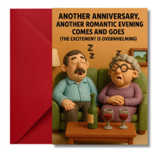 LimaLima Wedding Anniversary Card Funny Romantic Evening Design For Him & Her Husband & Wife