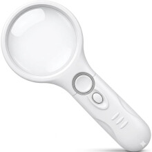Magnifying Glass, 45X Handheld Reading Magnifying Glass with 3 LED Lights - Super High Clarity Lightweight Magnifier for Reading Books