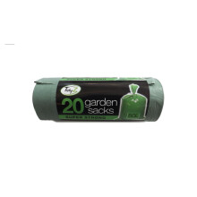 Tidyz Garden Sacks Rubbish Bags - Green Heavy Duty 50 litres x 20 pack - 89cm Extra Stong Bin Sacks With Tie Handles