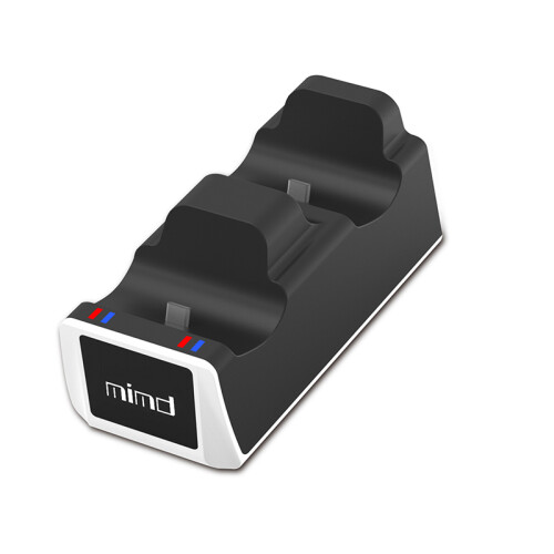 (Black) Dual Slot Charging Dock Station with LED Indicator For PS5 Wireless Controller