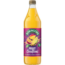 Robinsons Fruit Creations, Real Fruit Squash, Low Calorie, Exotic Pineapple, Mango and Passion Fruit, 1 Litre