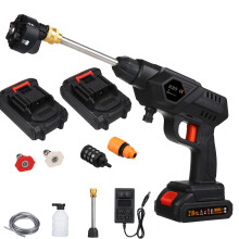 Cordless Pressure Washer, 60 Bar 6-in-1 Nozzle Portable With Battery and Charger - 24 Volt Rechargeable Electric for Car/Fence/Gar