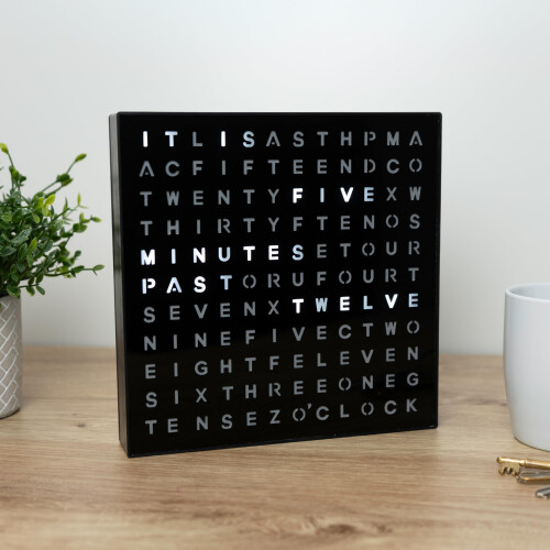 #winning Word Clock Digital White LED Light Dual Power Wall Mountable Time Piece 1