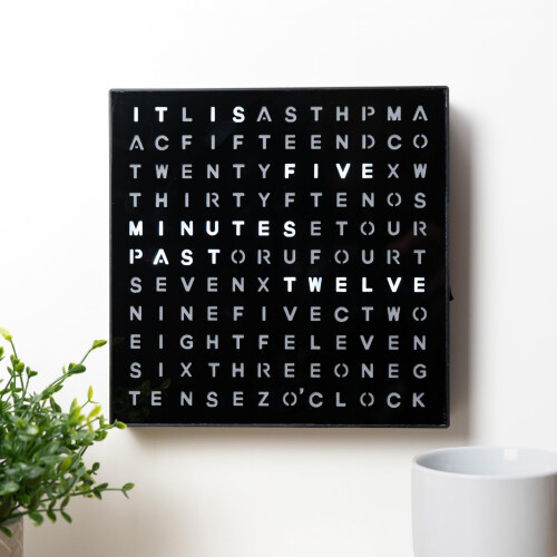 #winning Word Clock Digital White LED Light Dual Power Wall Mountable Time Piece 2