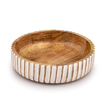 Kimona Fruit Bowls Wood Fruit Bowl or Decorative Bowl for Table Décor for Kitchen Counter or Farmhouse Christmas Centerpiece (25.4