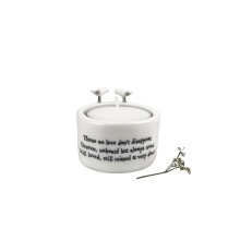 East of India Candle & Tealight Holder Multi-Use White Porcelain Votive Taper Candle & Tealight Included "Those We Love" Grief Des