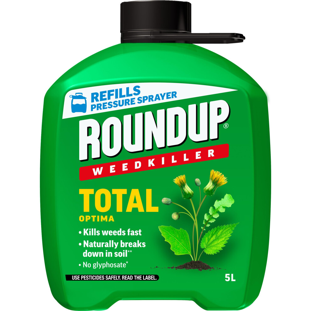 Roundup Weedkiller Total Optima, Pump Spray, 5 Litre Refill